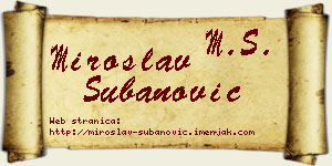 Miroslav Subanović vizit kartica